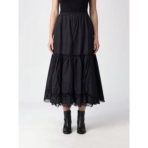 Ganni Women Ganni Taffeta Full Midi Skirt With Lace Inserts And High Waist